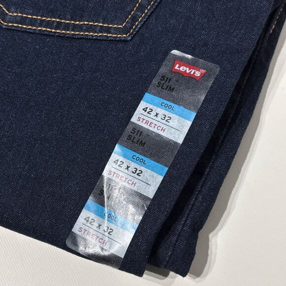 NWT $69.50 Levi's 511 Performance Coolmax Dark Wash Stretch Jeans Men Size 42x32 - Picture 6 of 11